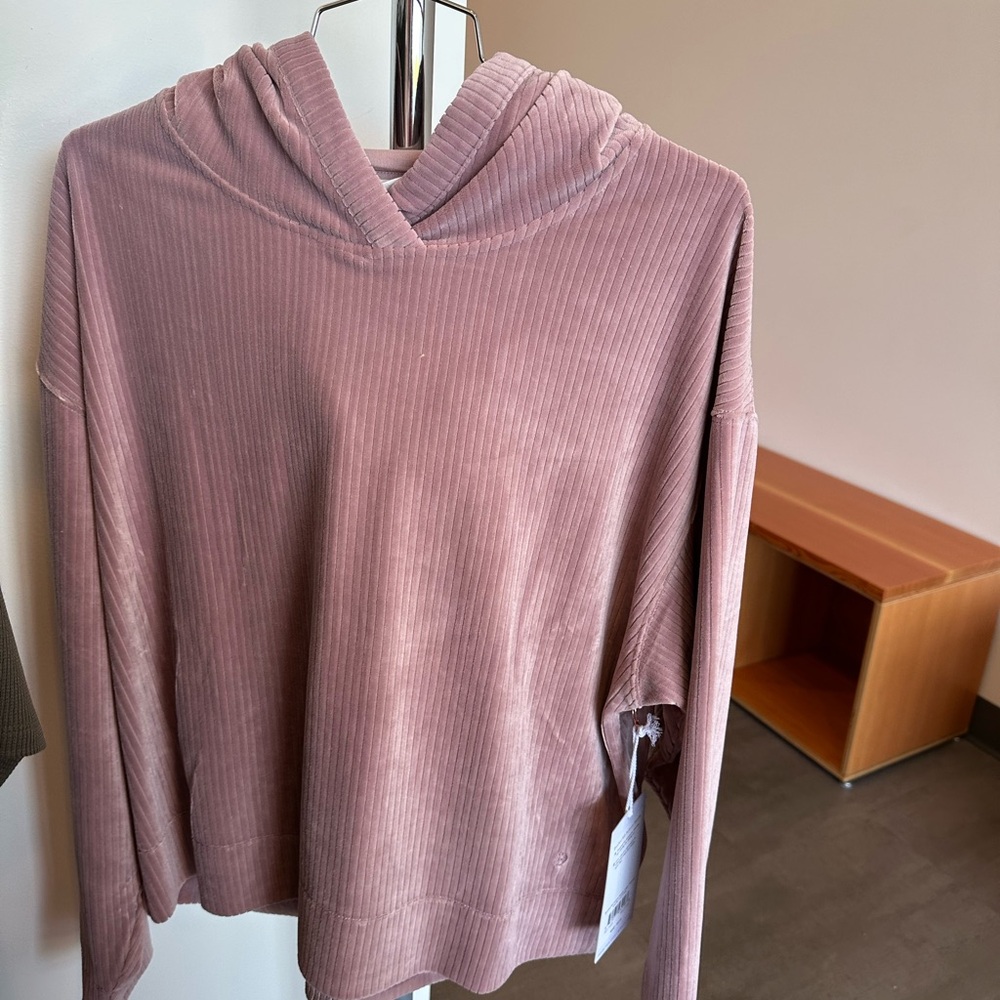 Tavi Mauve Brushed Ribbed Pullover Hoodie